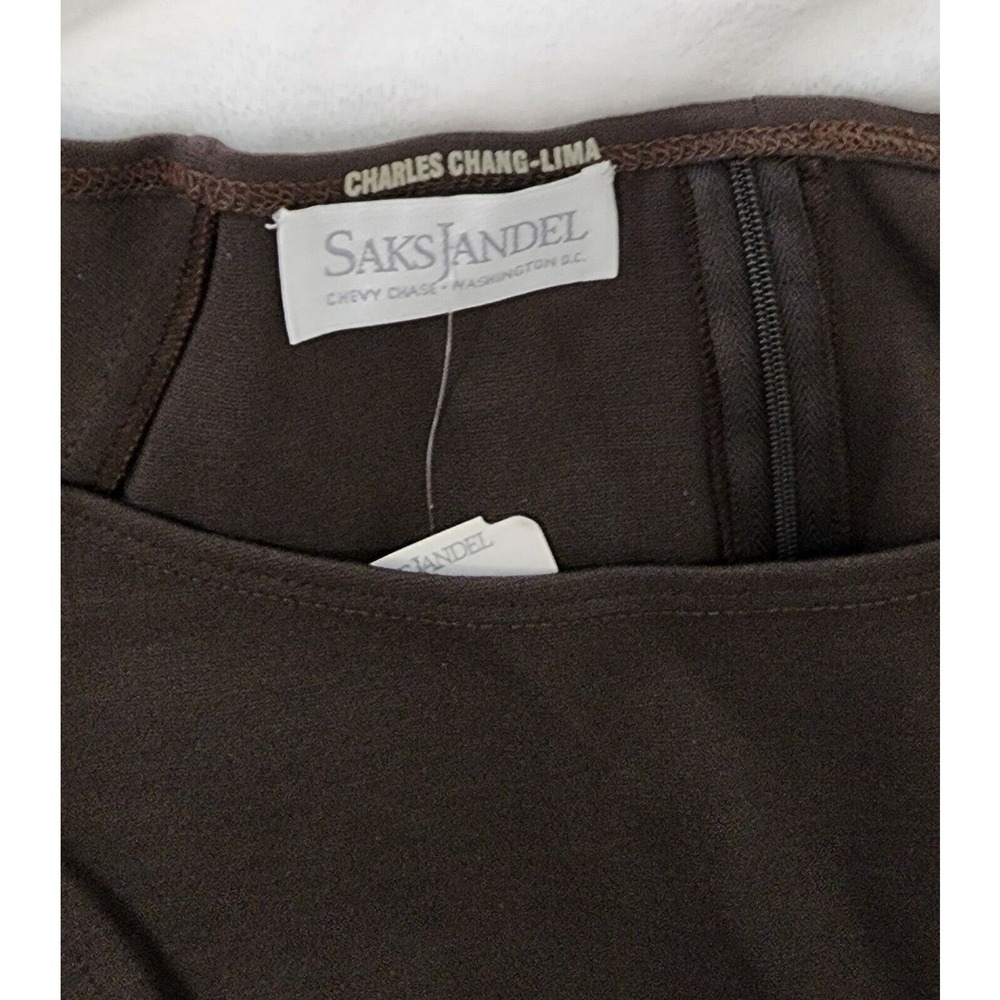Charles Chang Lima Saks Jandel Womens Size 4 Shirt zippered back short sleeve